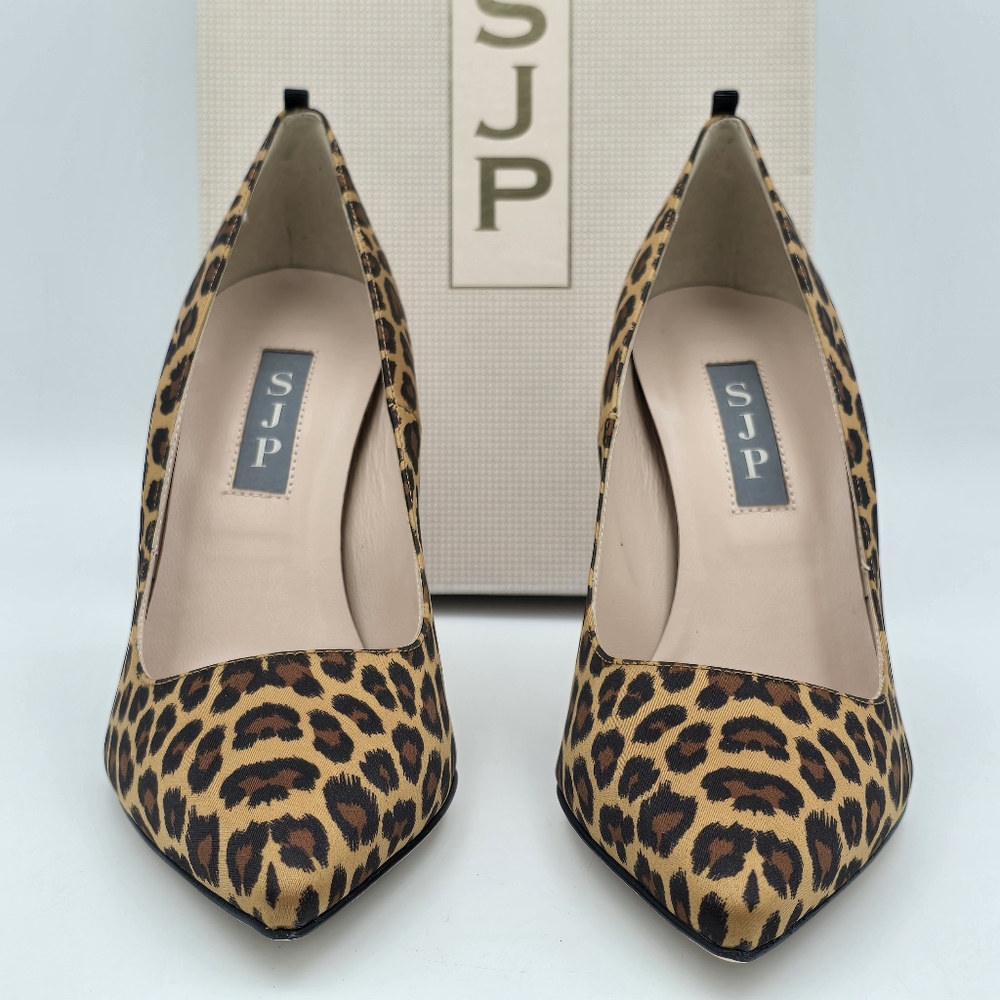 NIB SJP Sarah Jessica Parker Fawn Leopard Satin High-Heel Pumps, Italy35.5/US5.5 - Picture 2 of 16